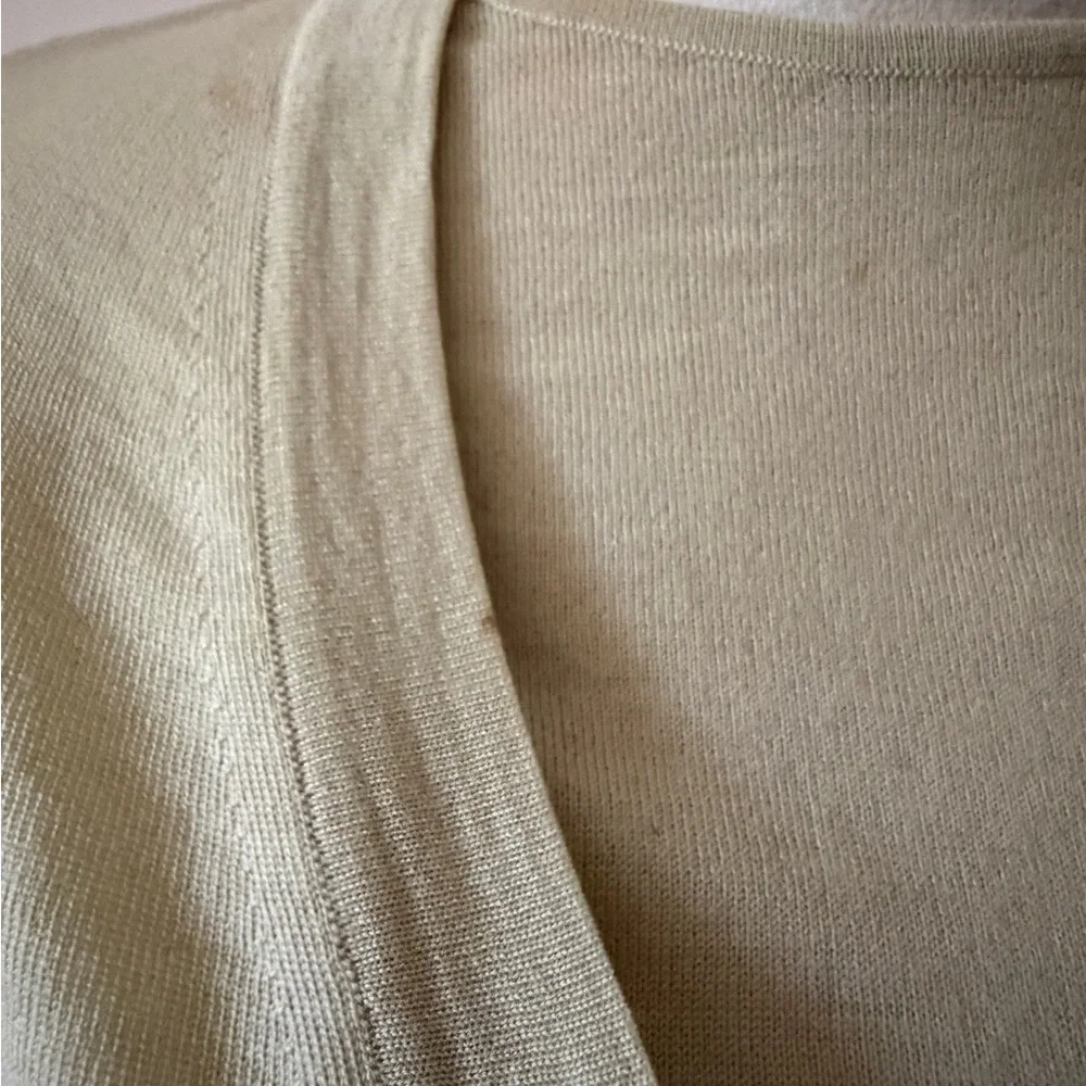 TSE Elegant light Green Button-Up Cardigan and shell twin set